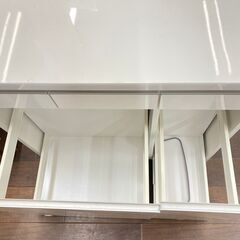 ジ406/ 土井インテリヤ　ペールカウンター ホワイト サイズ  約 横幅90×奥行48×高さ85cmの画像