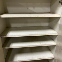 木製 大型 食器棚 収納棚 大容量 ホワイト 幅90cm×奥行31cm×高さ181cm の画像