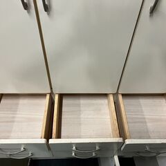 木製 大型 食器棚 収納棚 大容量 ホワイト 幅90cm×奥行31cm×高さ181cm の画像