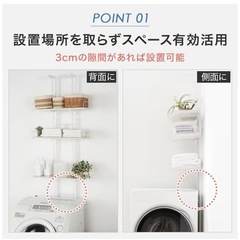 突っ張り洗濯機ラック　ニトリの画像