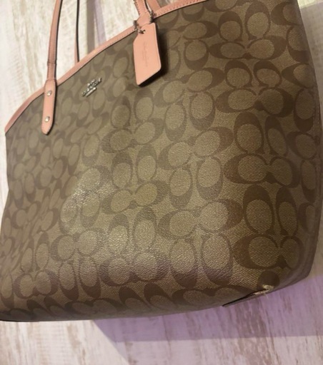 Coach ロゴトートバッグ ベージュ/ピンク 【公式通販】