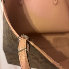 Coach ロゴトートバッグ ベージュ/ピンクの画像