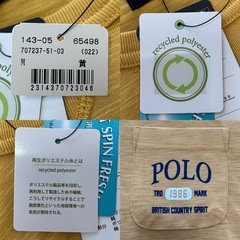 POLOポロブリティッシュカントリースピリットメンズTシャツ黄色イエロー紳士服Mの画像