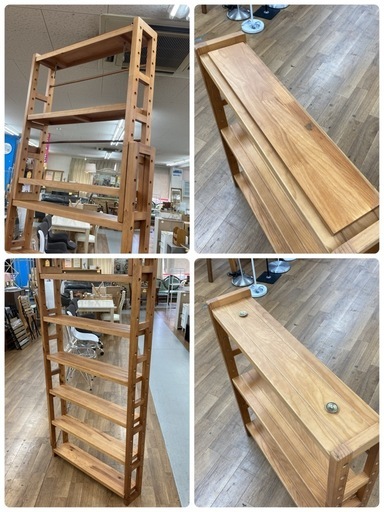S026 ⭐ 天井突っ張りシェルフラック 高さ175-200cm 幅80cm USED 綺麗