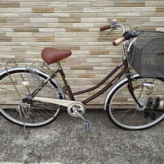中古自転車 6段変速 26インチ オートライト 軽整備済み 防犯...