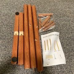 一度組み立てた形跡あり　おしゃれ、洋服掛け スタンド、木製、スタンディングコートラック、コートスタンド、帽子スタンドオーガナイザー、木製コートラックとスタンド、自立型ホールコートツリー、帽子、バッグ、財布、玄関コートハンガースタンド用の画像