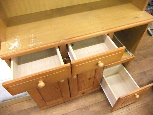 食器棚 幅104×奥41×高さ191 レンジボード 木製 マツミツ キッチン収納 レンジボード カントリー調 札幌市厚別区 厚別店