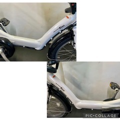 1年保証　ヤマハ　パスキッス　20インチ　子供乗せ　白色　電動アシスト自転車　g925の画像