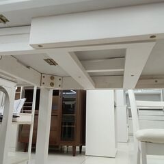 ★リユースのサカイ日立店★HJ7827  ダイニングセット ホワイト H70×D60×W60-90 クリーニング済み の画像