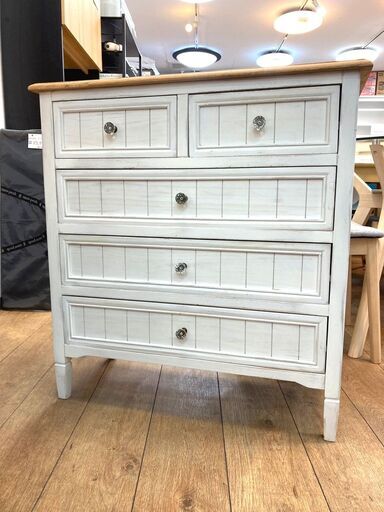 ★取手がオシャレな シャビーシック フレンチカントリー調 チェストB-COMPANY ビーカンパニー ★