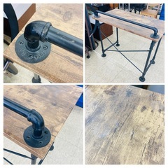 【ジモティー割引で最大15％OFF⭐️】インダストリアル　木目調デスク　オールディンの画像
