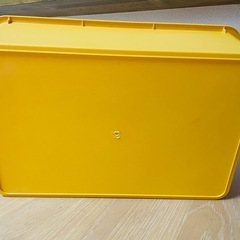 ケース　入れもの　プラスチック　イエロー　からし色の画像