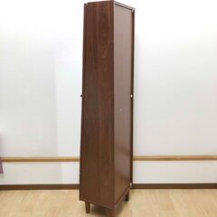 stp-3425　ドレッサー収納　ブラウン　ミラーキャビネット　扉付き　鏡付き　戸棚　スリム　収納ラック　姿見　小物収納　ボックス　シューズラック　省スペースの画像