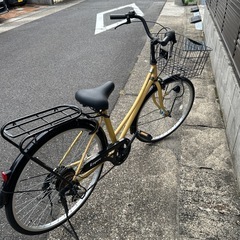 【美品】自転車 イエローの画像
