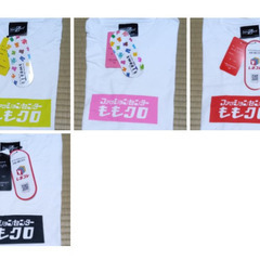 ももクロしまむらのコラボTシャツ（黄、ピンク、赤、黒）の４枚セット！半袖　Mサイズ　女性の方にもゆったり着て頂けます。未使用　保管品の画像