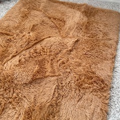 【決定】新品 シャギーラグ カーペット ふわふわ マット 100×150 オレンジブラウンの画像