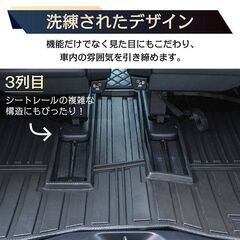 【新品】車用 フロアマット アルファード ヴェルファイア 30系 専用 フルセット トヨタ 3D フロアーマット アクセサリー TPE素材 tkee008の画像