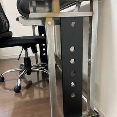 パソコンテーブル　イスセットの画像