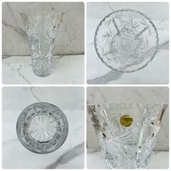 【REGASTOCK 川崎店】BOHEMIA ボヘミア クリスタル フラワーベース 花瓶 チェコスロバキアの画像
