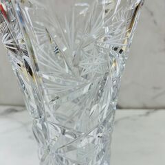 【REGASTOCK 川崎店】BOHEMIA ボヘミア クリスタル フラワーベース 花瓶 チェコスロバキアの画像