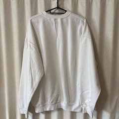 トレーナー 裏起毛 Lサイズ ホワイト 汚れあり  0円の画像