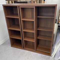 スライド式本棚 幅90×奥行29×高さ93cm 木製  本棚 書棚 ブックシェルフ コミック 文庫本 収納家具の画像