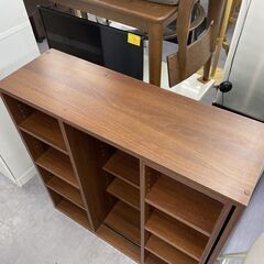 スライド式本棚 幅90×奥行29×高さ93cm 木製  本棚 書棚 ブックシェルフ コミック 文庫本 収納家具の画像