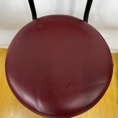 油圧昇降式カウンターチェア 背もたれ付 赤 2脚セット JXX00025092201の画像