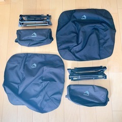 ワークマン アルミ 燃え広がりにくいローチェア ブラック 2脚セットの画像