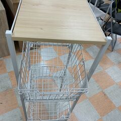 【ｼﾞｬﾝｸﾞﾙｼﾞｬﾝｸﾞﾙ金沢店】縦型ラック 白/木目  W(幅)34.5×D(奥行き)39×H(高さ)141.5cm  ※クリーニング済みの画像