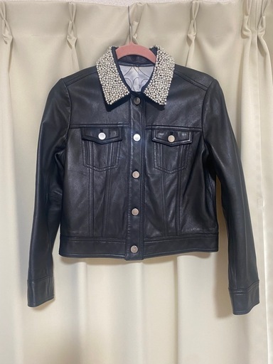 美品 ダイアグラム グレースコンチネンタル ライダース 本革 ジャケット パール