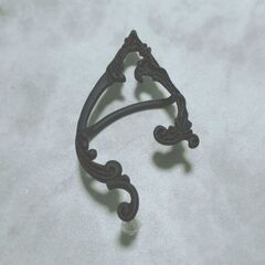 【試着のみ】左耳用 ピアス エルフ耳 エルフイヤー ブラック 合金の画像