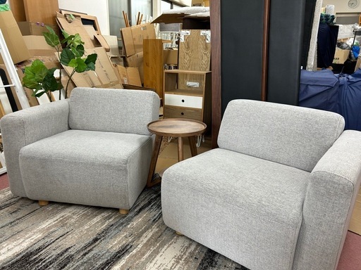 優しい色あいの組み合わせソファー2個（オッマン別売）