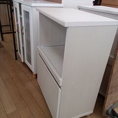 ★リユースのサカイつくば店★TK6605  レンジ台 ホワイト H84×D35×W57 クリーニング済みの画像