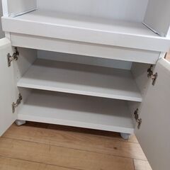 ★リユースのサカイつくば店★TK6605  レンジ台 ホワイト H84×D35×W57 クリーニング済みの画像