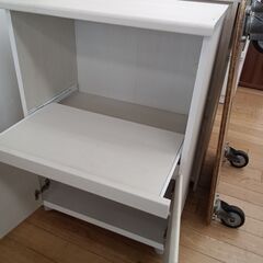 ★リユースのサカイつくば店★TK6605  レンジ台 ホワイト H84×D35×W57 クリーニング済みの画像