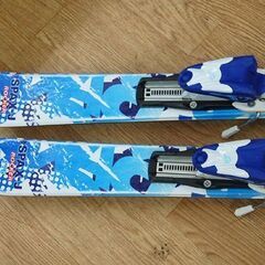 116cm 子供用 スキー KAZAMA SPAX-J ROCKER ブルー系 ビンディング付き 解放値 0.75～4.5 LOOK Team4 カザマ カービングスキー  キッズ ジュニア  札幌市 清田区 平岡の画像