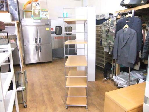 5段 無印良品 ステンレス ユニットシェルフ ワイド オーク材 キッチン 収納 家具 MUJI 良品計画 札幌市厚別区