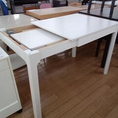 ★リユースのサカイつくば店★TK6608 IKEA 伸長式テーブル ホワイト H75×D70×W80～120 クリーニング済みの画像