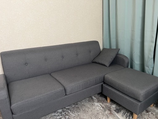 《美品》3人掛けソファ　オットマン付き