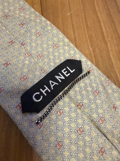 【美品】CHANEL シャネル シルク100% ネクタイ 幾何学模様