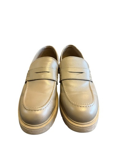 【良品】ZARA チャンキーペニーローファー 28.5cm ベージュ