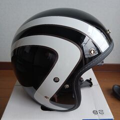 YAMAHA ジェットヘルメット ブラック・ホワイト　Mサイズ　試着程度　保管品の画像