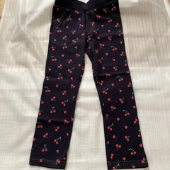 【未使用】ストレッチロングパンツ 120cm チェリー柄の画像