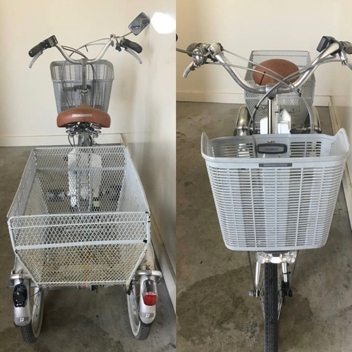 h-121(S)★岐阜発　△BRIDGESTONE/Assista/ブリヂストン/電動アシスト三輪自転車/バッテリー12.8Ah/走行確認/防犯有り/現状品　R6.8/6★2.5