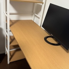 ニトリ システムデスク ザッキー LBR/WH(6200344)の画像