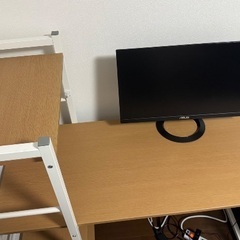 ニトリ システムデスク ザッキー LBR/WH(6200344)の画像
