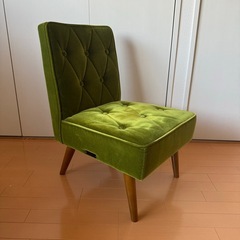 カリモク　カフェチェア　モケットグリーン