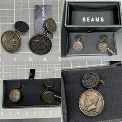 K333　BEAMS　カフスボタン カフス カフリンクス　コインモチーフ　アメリカ ハーフダラーモチーフ ビームス　メンズアクセサリー　未使用保管品の画像