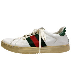 グッチ GUCCI 24.5㎝～25㎝ スニーカー シェリーライン ローカット 靴 39E 125375 ホワイトの画像